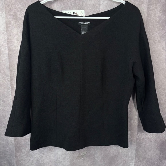 Doncaster Tops - NWT DONCASTER Italian Women's Size 12 Black Wool  Zip 3/4‎ Sleeve Top MSRP $295